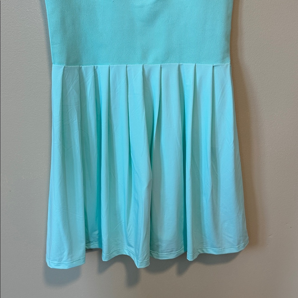 Racerback Mini Dress with shorts in Aqua size Medium - Picture 4 of 8